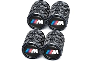 LAWMM Tire Valve Caps, Valve Stem Caps for BMW M, Alloy Car Tire Caps for Corrosion Resistant Leak-Proof Car Accessories, Black