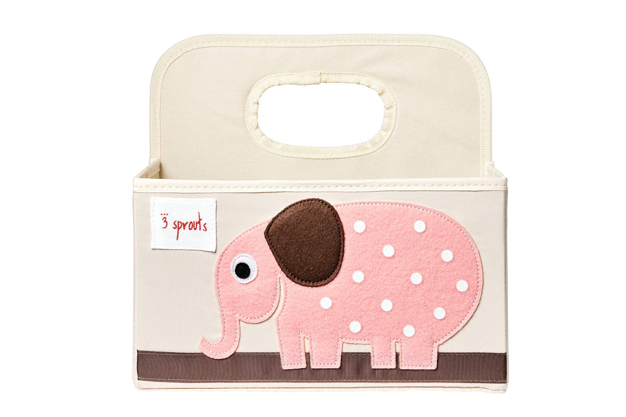 3 Sprouts Nappy Caddy, Newborn Essentials Diaper Caddy, Sturdy Portable Baby Caddy Storage Basket with Compartments，Nappy Caddy Organiser, Baby Shower Gifts for Newborn, Elephant