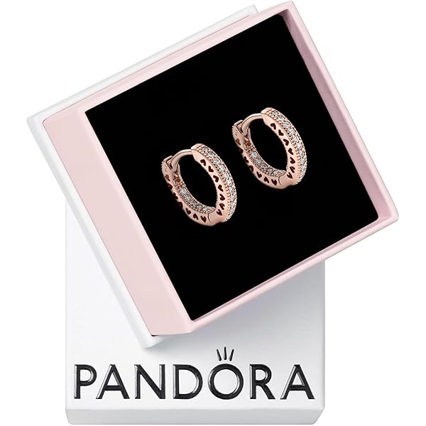 アクセサリー Kanon Amazon.com: PANDORA Sparkle and PANDORA Logo Hoop Earrings