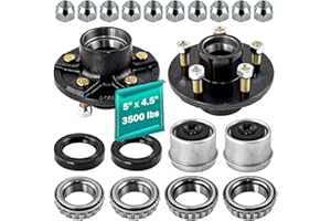 JADODE Trailer Hub Kit 5 Bolt 4.5 for 3500 lbs Heavy Duty Trailer Axle 1-1/16'' with 1/2"-20 Thread #84 Spindle 5 Lug Trailer Hub Trailer Idler Hub Kit