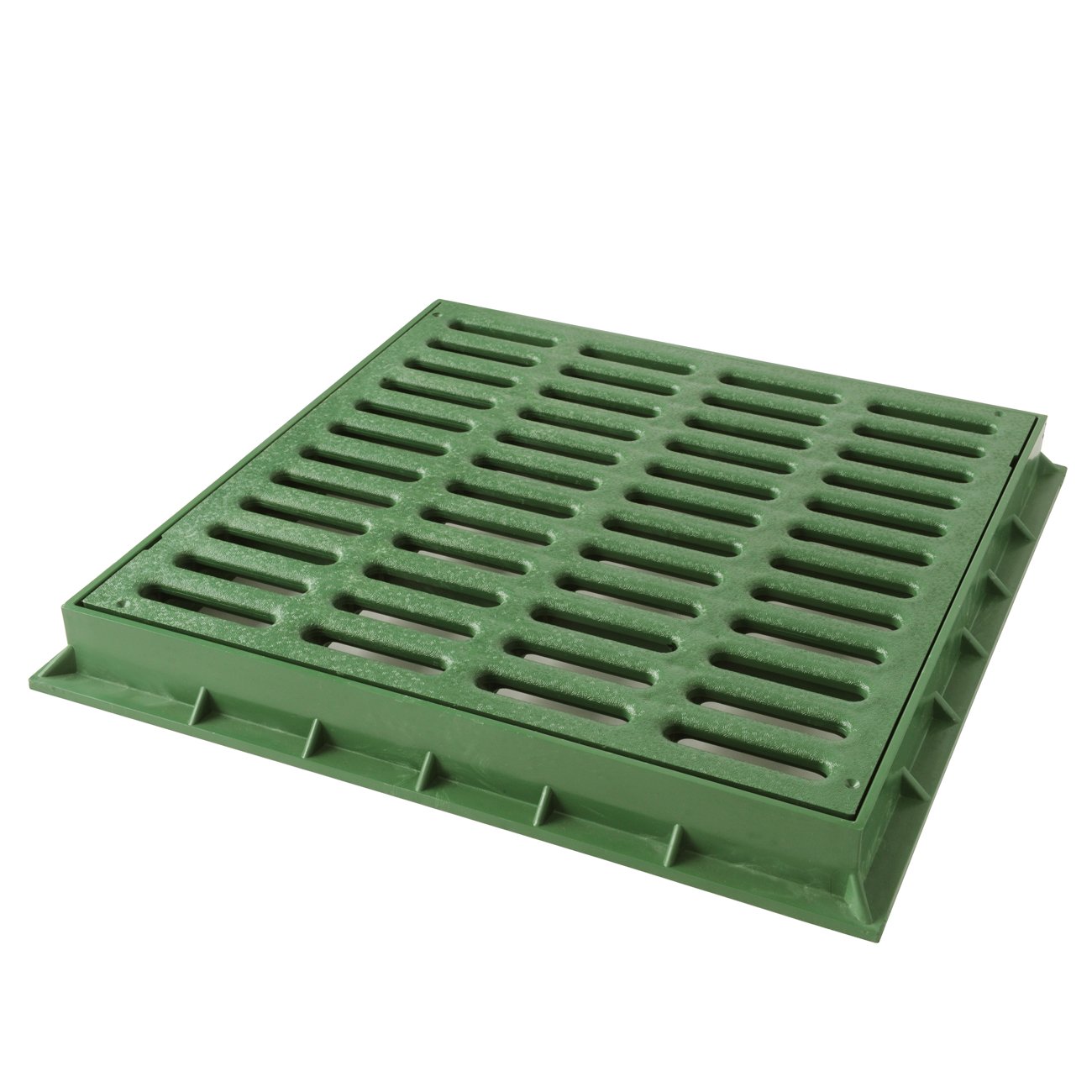 First Plast tgnp40 V-y Frame with Grill pedonabile in PVC, Green, 400 x 400 mm