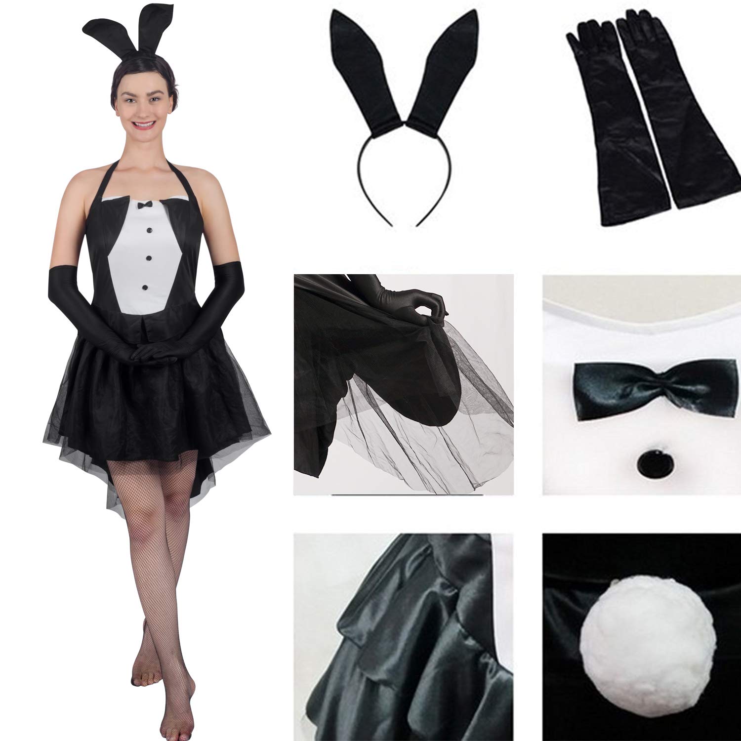 YaMeiDa Women\'s Bunny Costume Sexy Halloween Cosplay Tuxedo Party Dress Up Costume -XXL