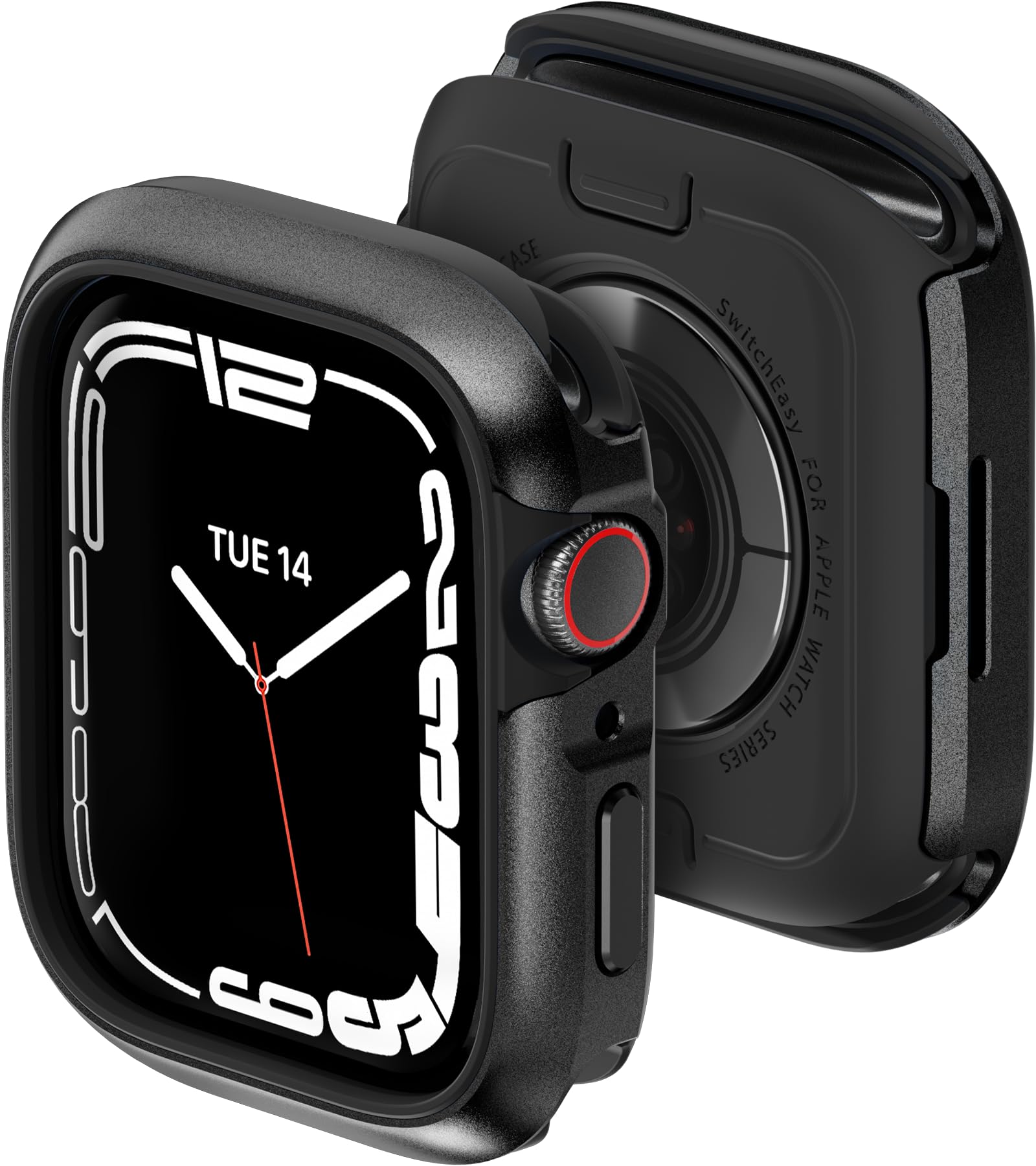 Photo 1 of MAGEASY Aircraft-Grade Aluminum Rugged Case for 41mm Apple Watch Series 9, Series 8, Series 7 | 2 in 1 Metal Hard Shell with Shockproof Inner Bumper for Maxed Protection, Odyssey - Midnight Black