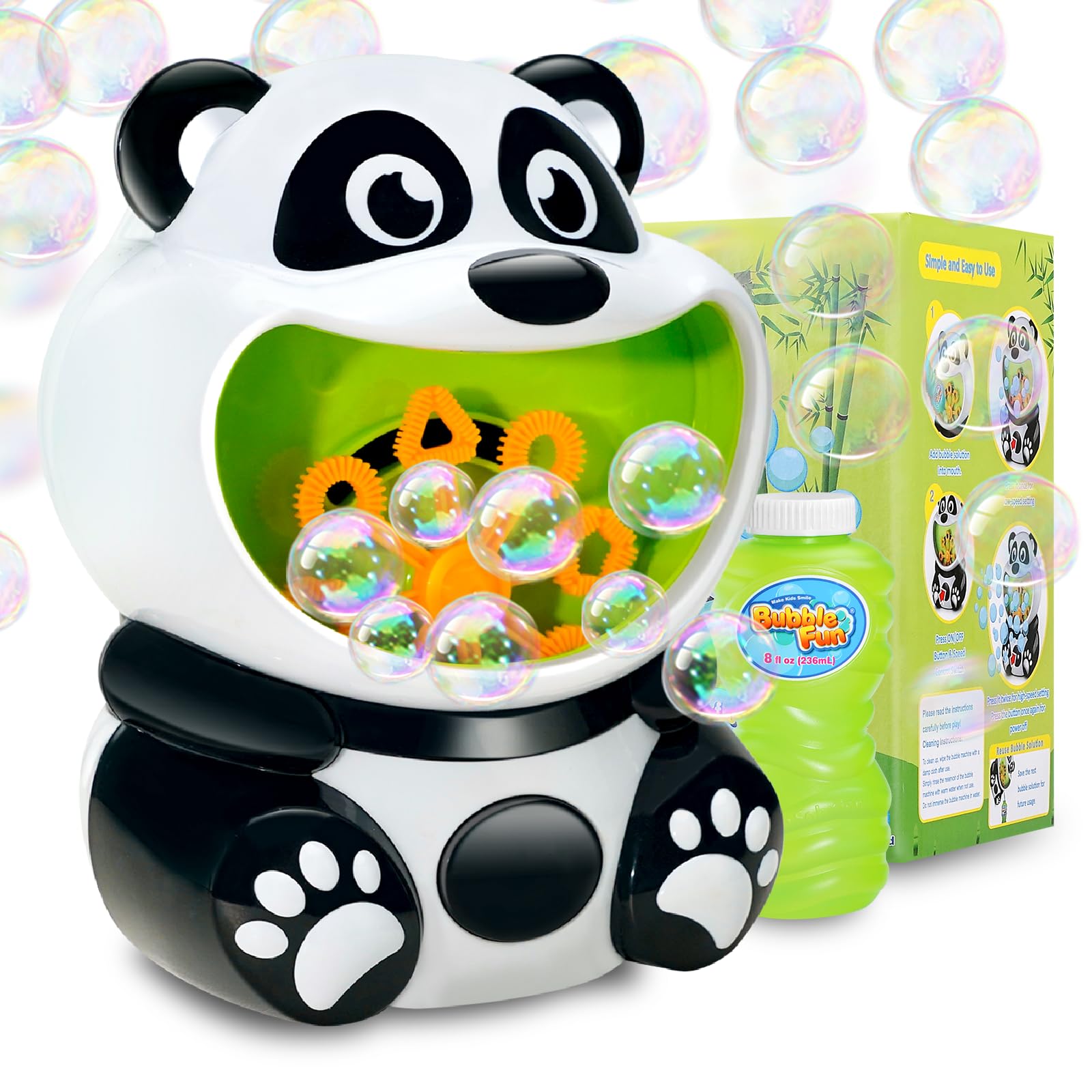 Photo 1 of Big Panda Bubble Machine Toys for Toddlers Kids Bubble Maker Blower with 8oz Bubble Solution Ideal Outdoor Party Toys Gift for Toddlers