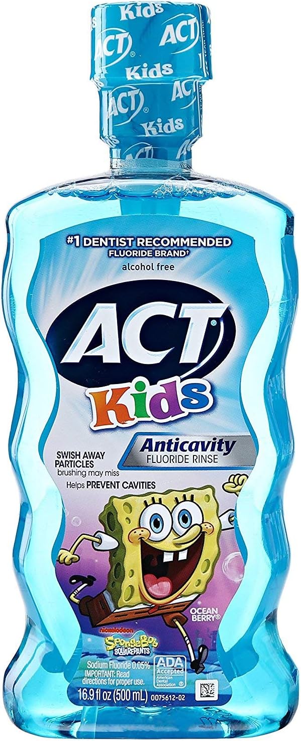 ACT Anti-Cavity "Sponge Bob" Rinse for Kids, 16.9-Fluid Ounces Bottle