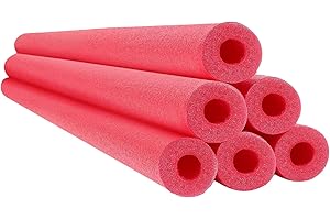 Chochkees Red Pool Noodles Swimming Hollow Core Foam Tube, Floating Thick Noodles for Floating, Pool Accessories, 52"