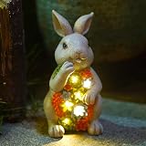 Goodeco Rabbit Statue Solar Garden Lights 20cm Resin Outdoor Decor
