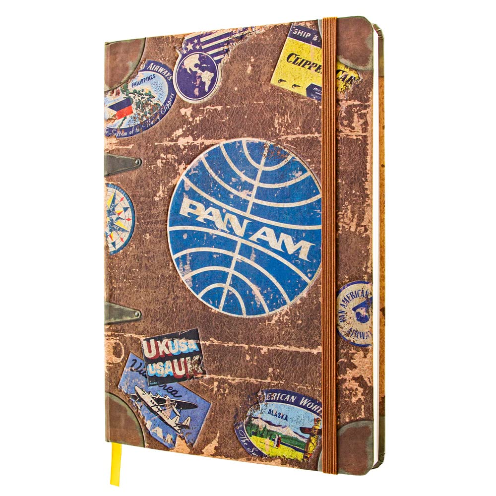 Nostalgic-Art Retro Notebook A5 Pan Am - Travel Stickers - Gift Idea for Travel Enthusiasts, Original Licensed Product (OLP), Bullet Journal Dotted, Vintage Design
