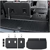 JOULARISE Cargo Mat Backrest Mats for 2024 2025 2026 GMC Acadia 7 Seats Car Accessories, All-Weather TPE Protector Cargo Liner Trunk Mat Seat Back Covers