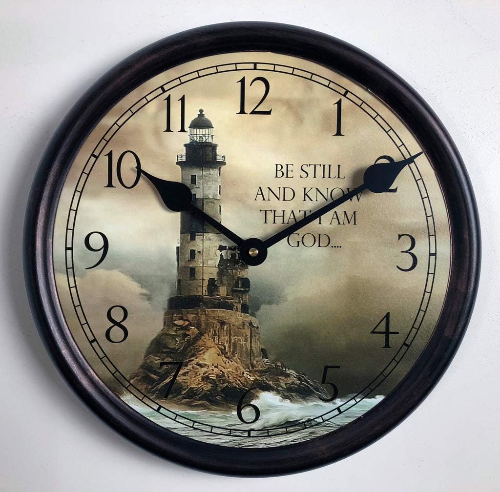 Lighthouse 2 Wall Clock | Ultra Quiet Quartz Mechanism | Hand Made in USA | Beautiful Crisp Lasting Color | Comes in 8 Sizes