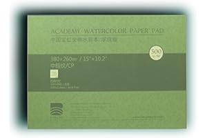 BAOHONG Academy Grade Watercolor Block, 100% Cotton, Acid-Free, 140LB/300GSM, Cold Press Textured, 20 Sheets per Block (Cold Press 15"x10.2")