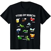 Types Of Insects Bug Identification Science Educational T-Shirt