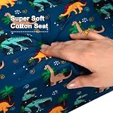 BEJOY 2 in 1 Sofa Bed Sherpa Convertible Kinder Sofa Navy Dinosaurs view 4