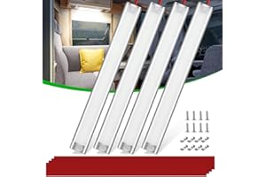 CT CAPETRONIX 12v LED Interior Light Bar, 15.4IN 168LEDs 1700LM 10W, DC 12v Volt led Strip Lights with Switch, for Enclosed Cargo Trailer Car RV Van Truck Lorry Camper Boat Caravan Motorhome (4Pcs)