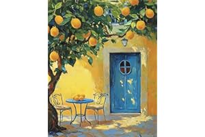 5DDIYART Lemon Fruit Paint by Numbers for Adults Beginner, Paint by Number Kits on Canvas Without Framed,Paint by Easy Acrylic Painting Home Wall Decor 16x20inch