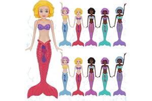 HEYTIMI 10 Pack Colorful Mermaid Diving Toys Underwater Sinking Pool Toys for Toddlers Kids Girls Ages 3-12, Summer and Spring Fun Bath & Swimming Pool Games, Non-Repeating Styles (Mixedcolor)
