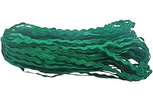 MONIDOOR Rick Rack Trim 8mm 20 Yards Wave Bending Fringe Trim for Sewing Accessories Craft Clothing (1410 Green)