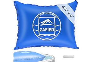 ZAFIED 6.5' x 8' Pool Pillows for Above Ground Pools, Large Air Pool Pillows for Pool Closing Winter, Heavy-Duty Cold Resistant Vinyl Material Air Pool Pillow, 50Ft Rope Included
