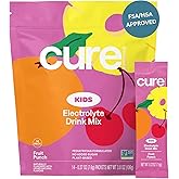 Cure Hydration - Kids Electrolyte Drink Mix | Plant-Based Pediatrician Formulated Rehydration | No Added Sugar, FSA-HSA, Non-GMO, Gluten-Free, No Artificial Flavors | 14 Packets - Fruit Punch