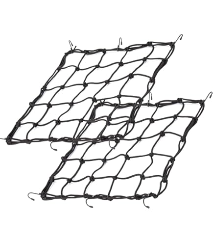 ZUOZE Small Cargo Net 15"x15" Stretches To 30"x30" With Thicken Hooks | Natural Latex - View #8