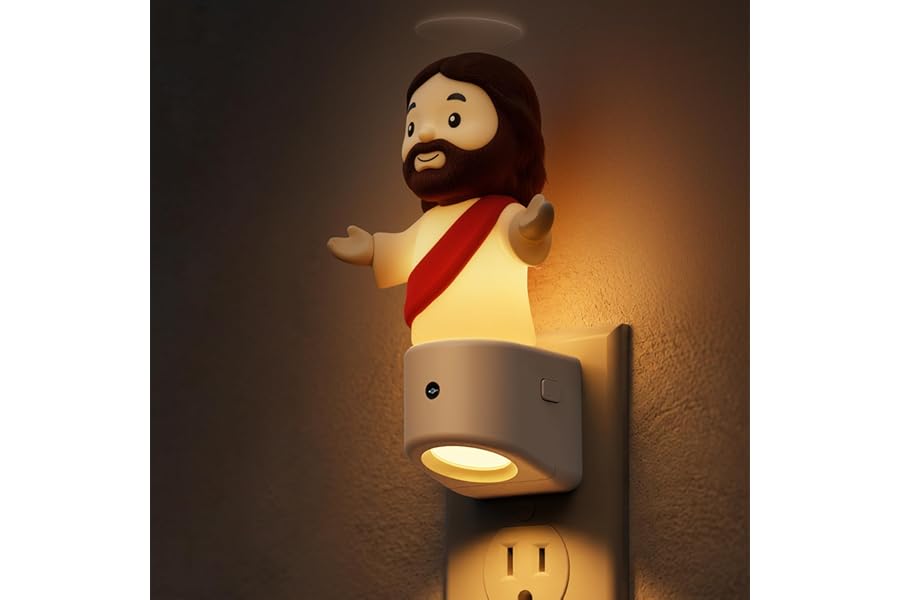 L LOHAS LED Night Light for Kids,Jesus Night Light,Color Changing | LED Night Light with Dusk to Dawn Sensor, Christmas, Birthday Gift Nightlight for Girls & Kids, Room Decor,1 Pack