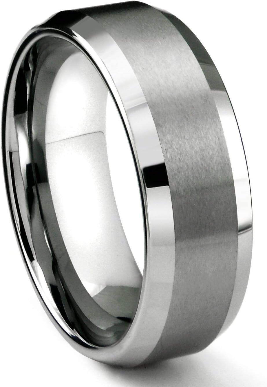 8MM Tungsten Metal Men's Wedding Band Ring in Comfort Fit and Matte Finish Size 7-16