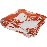 Hobby Lobby Orange &amp; White Reversible Pumpkin Throw Blanket, 50" x 60" | 100% Polyester, Machine Washable, Seasonal Decor, Tumble Dry Safe