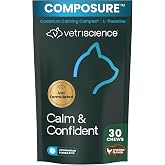 VetriScience Calm &amp; Confident Chews for Cats, Chicken, 30 Count | Calming Chews for Cats, Supports Relaxation &amp; Balanced Behavior During Travel &amp; Vet Visits, Daily Stress &amp; Anxiety Support
