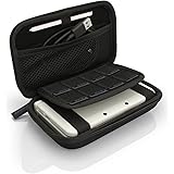 iGadgitz Black EVA Hard Travel Carry Case Cover for New Nintendo 3DS XL (All versions) & 2DS XL 2017 with Clip On Carry Strap