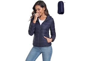 Valennia Women's Short Down Coat Packable Puffer Jacket With Hooded Winter Ultra Light Outerwear