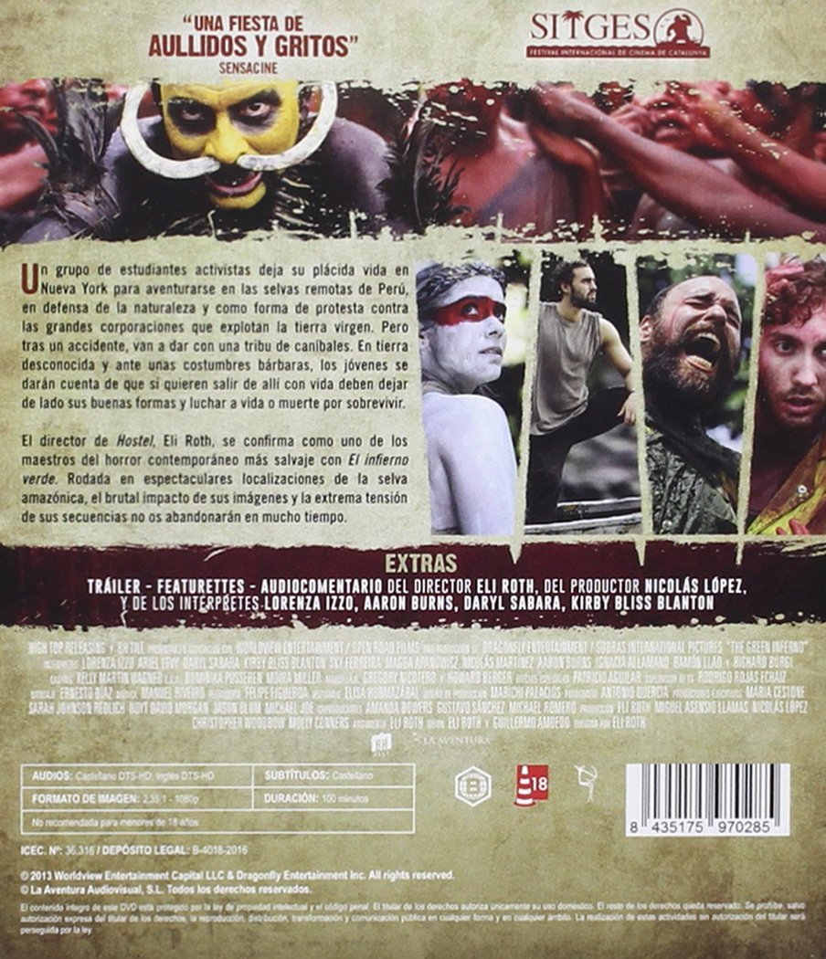 El Infierno Verde Blu Ray Blu Ray Amazon Es Lorenza Izzo Ariel Levy Sky Ferreira Eli Roth Lorenza Izzo Ariel Levy Cine Y Series Tv