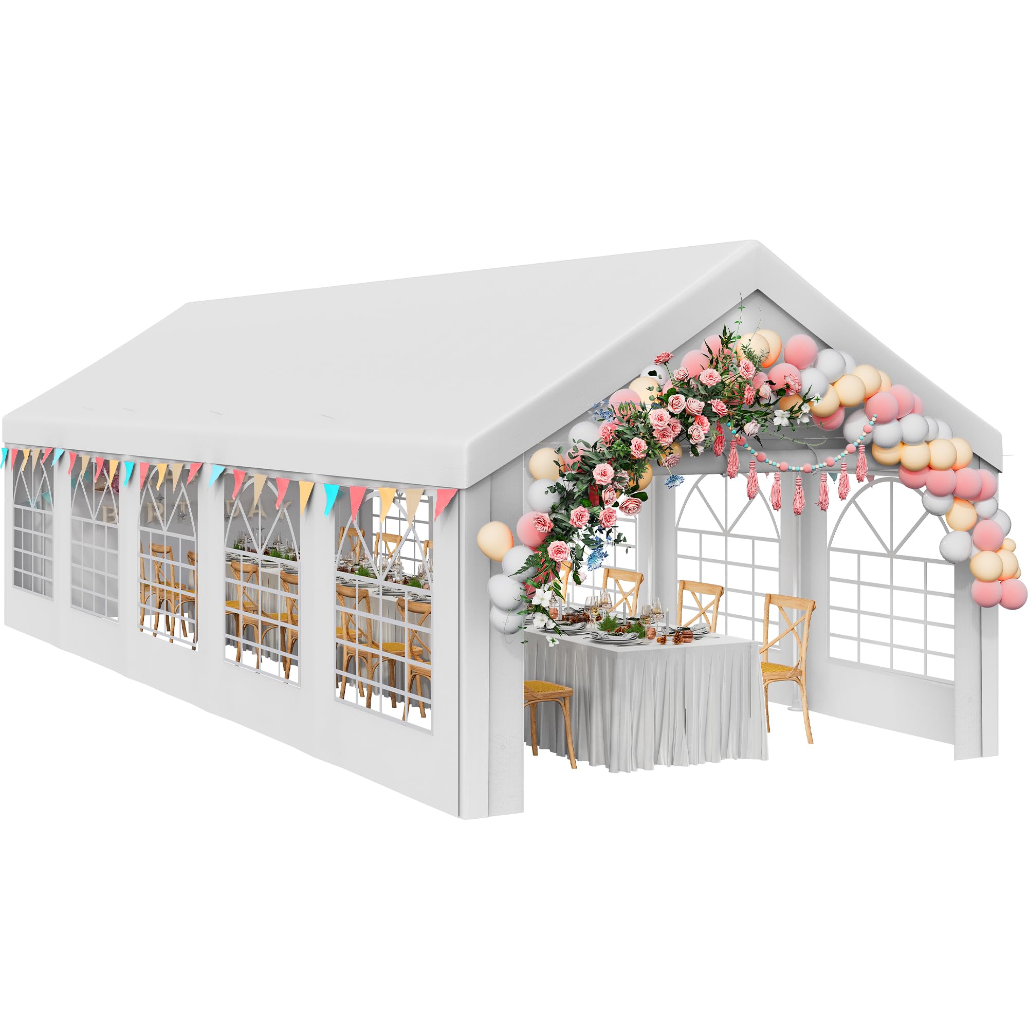 Photo 1 of (partial set)(sold for pars) YITAHOME 16x32ft Party Tent Heavy Duty Outdoor Wedding Tent Canopy Event Shelters Upgraded Galvanized Steel Carport with Removable Sidewall Windows for Commercial and Parties, White