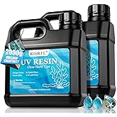 KISREL UV Resin 2000g - Upgraded UV Resin Kit, Hard Type Crystal Clear Ultraviolet Curing UV Epoxy Resin for Craft Jewelry Making