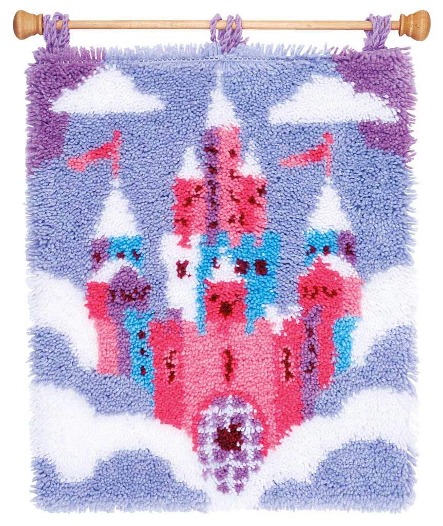 Vervaco Latch Hook Kit: Rug: Fairytale Castle, Cotton, NA, 43 x 51cm / 17.2" x 20.4"
