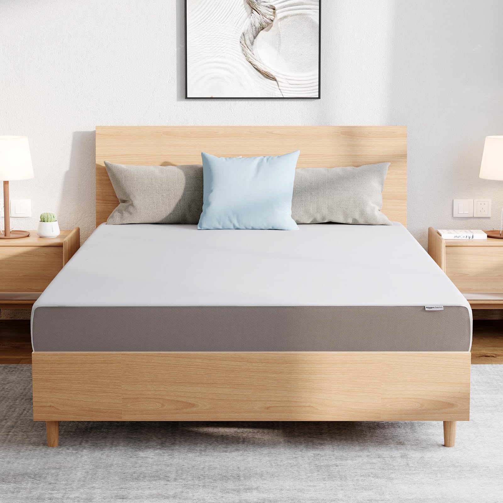 Photo 1 of  Memory Foam Mattress, Medium Firm, 8 Inch, Queen, White/Grey
