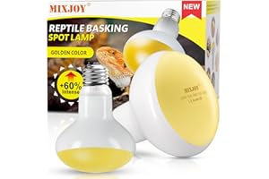 MIXJOY 2Pack Reptile Heat Lamp Bulbs 100W, 60% Intense Heat Bulb UVA Daylight Basking Spot Bulb for Reptiles, Turtle, Lizard, Tortoise, Bearded Dragon, Gecko, Chicken