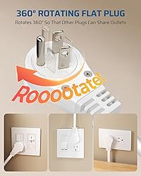 DEWENWILS 360° Rotating Flat Plug Extension