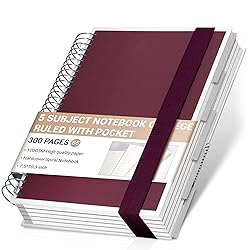 Yoment 5 Subject Notebook College Ruled with 5