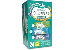 THE HAPPY SNACK COMPANY Happy Snack Company Crunchy Chickpeas Classics Variety Pack (Pack of 24 1oz) Classic Sea Salt x 8 Lime & Cracked Pepper x8 Sea Salt & Balsamic x8.