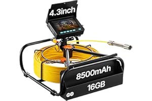 VEVOR Sewer Camera, 98.4ft/30M 4.3" Pipe Drain Inspection Camera with DVR Function & Snake Cable, Waterproof IP68 Borescope w