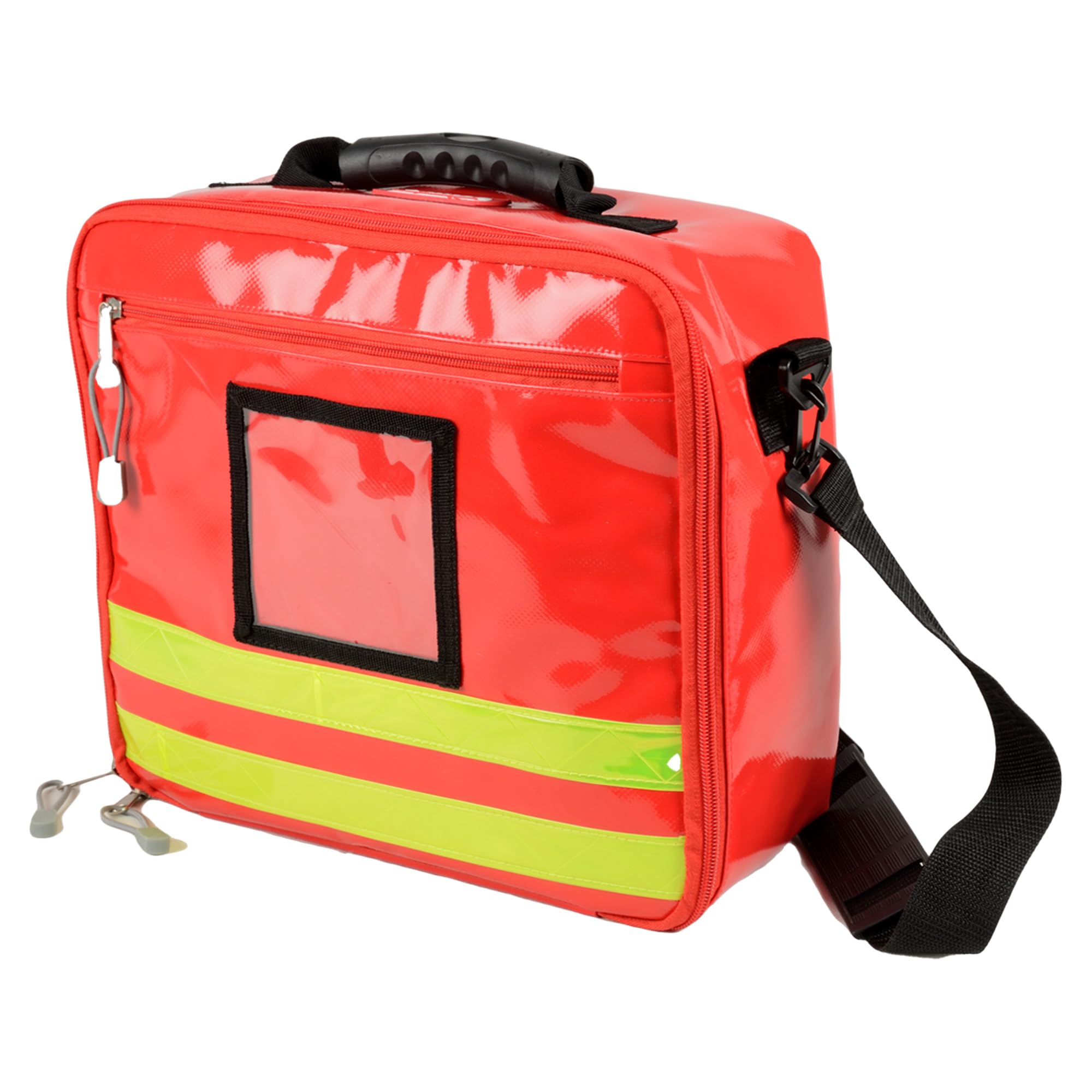 GIMA 27163 Cube Bag in PVC, Red, emergency, trauma, rescue, medical, first aid, nurse, paramedic multi pocket bag, 28x34x13 cm