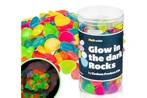 Graham Products 190 Pieces Glow in the Dark Rocks | Indoor & Outdoor Use - Garden, Fish Tank Pebbles, Planter, Walkway Decora