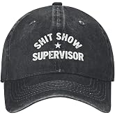 YIYHKPU Shit Show Supervisor Men Women Black Visor Hat Adjustable Sports Spoof Truck