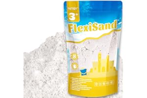 NiToy FlexiSand 2.2Lbs Play Sand, Never Dries Out-Fun for 3 Years and up Kids Bulk Refill for Sensory Sand Box Toys, Ideal for Shaping, Squeezing and Molding(White)