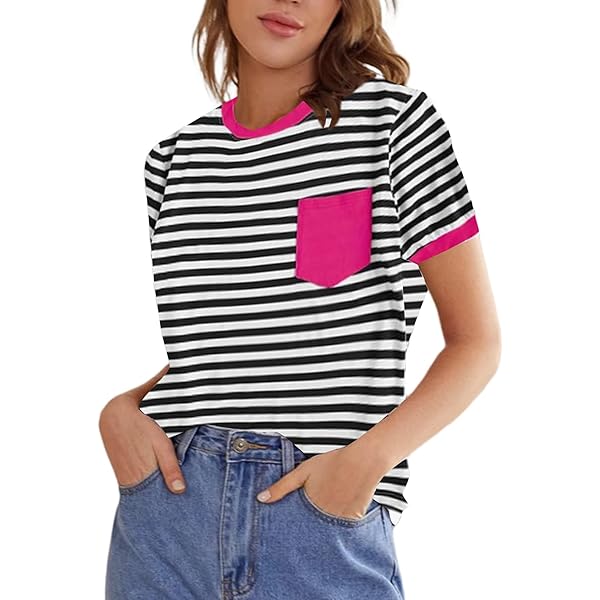  jeans Tシャツ Multi Stripe Ringer ピンク J.Crew Women's Wide-Neck Striped Ringer Tee (XXS, Blue