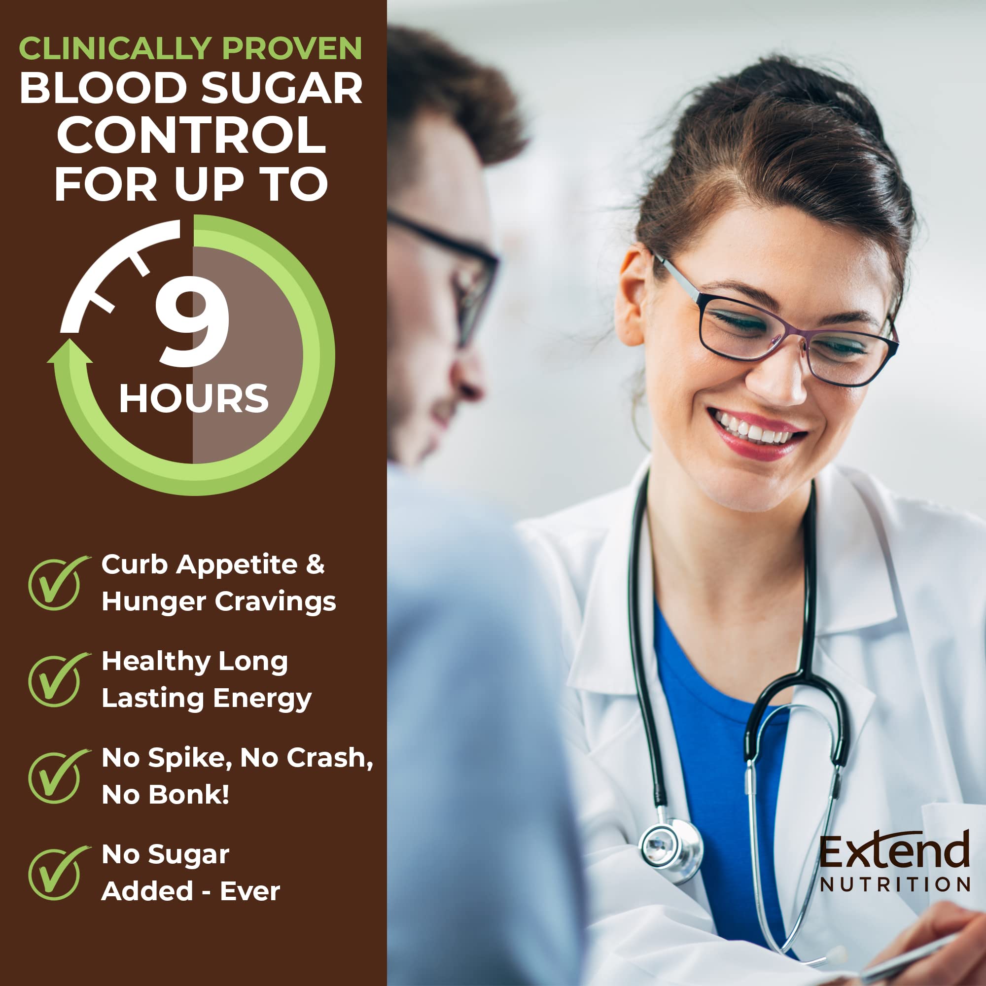 Extend Nutrition Sugar Free Keto Bars, Perfect Diabetic Snacks for Adults and Kids, High Protein Bars for Hunger Control & Steady Energy, Low Carb, Keto Friendly, Chocolate Peanut Butter, 15 Count