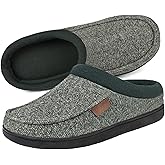 ULTRAIDEAS Men's Warm Fuzzy Moccasin Clog Slipper, Slip on Winter Comfy Indoor/Outdoor House Shoes