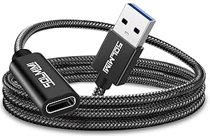 SOLMIMI USB C Female to USB Male Adapter 4FT(1.2M), Upgraded Type C to USB 3.0 Male Adapter with 5Gbps High-Speed Data Transm