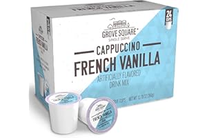 Grove Square Cappuccino Pods, French Vanilla, Single Serve , 24 Count (Pack of 1)