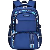 GRUOTEIS Camo Boys Backpack for School Kids, Camouflage School Bags Kids Backpack for Boys Bookbag, B-Camo-Dark blue
